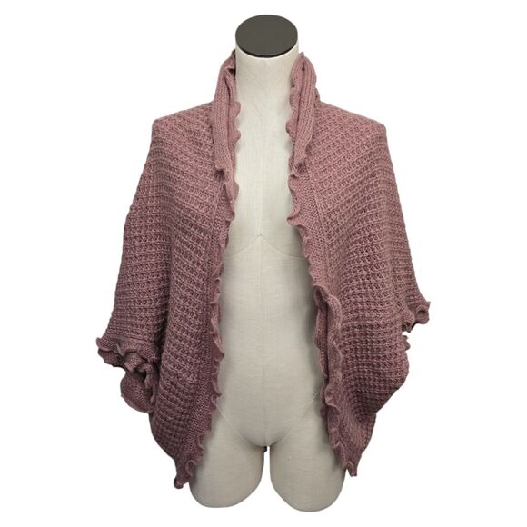 Moth Anthropologie Cardigan Layering Transitional Scalloped Lettuce Edge Size XS - Picture 1 of 11